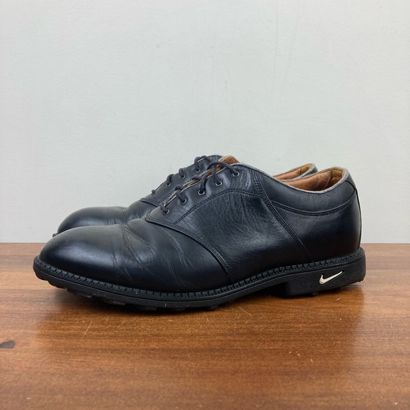 Nike Golf Shoes Mens Size US MENS 9.5 Color Black Leather Low Top Lace Up - Picture 3 of 11